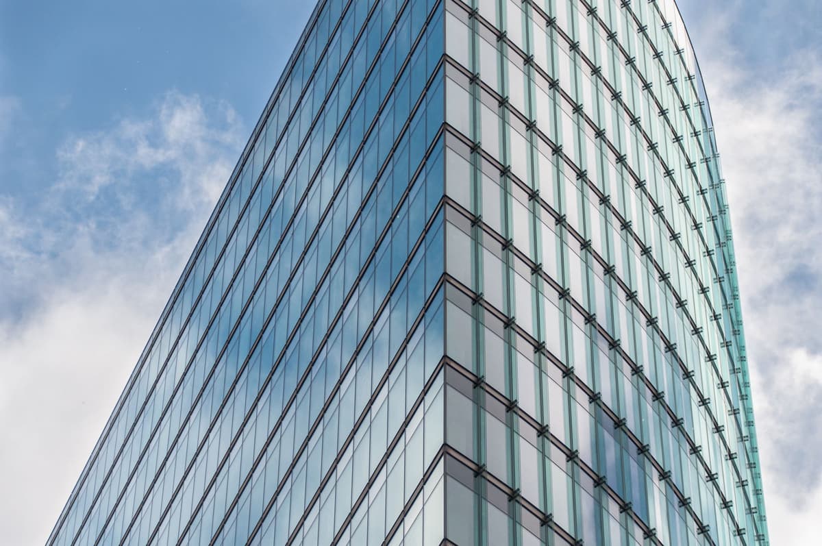 Corporate glass office tower