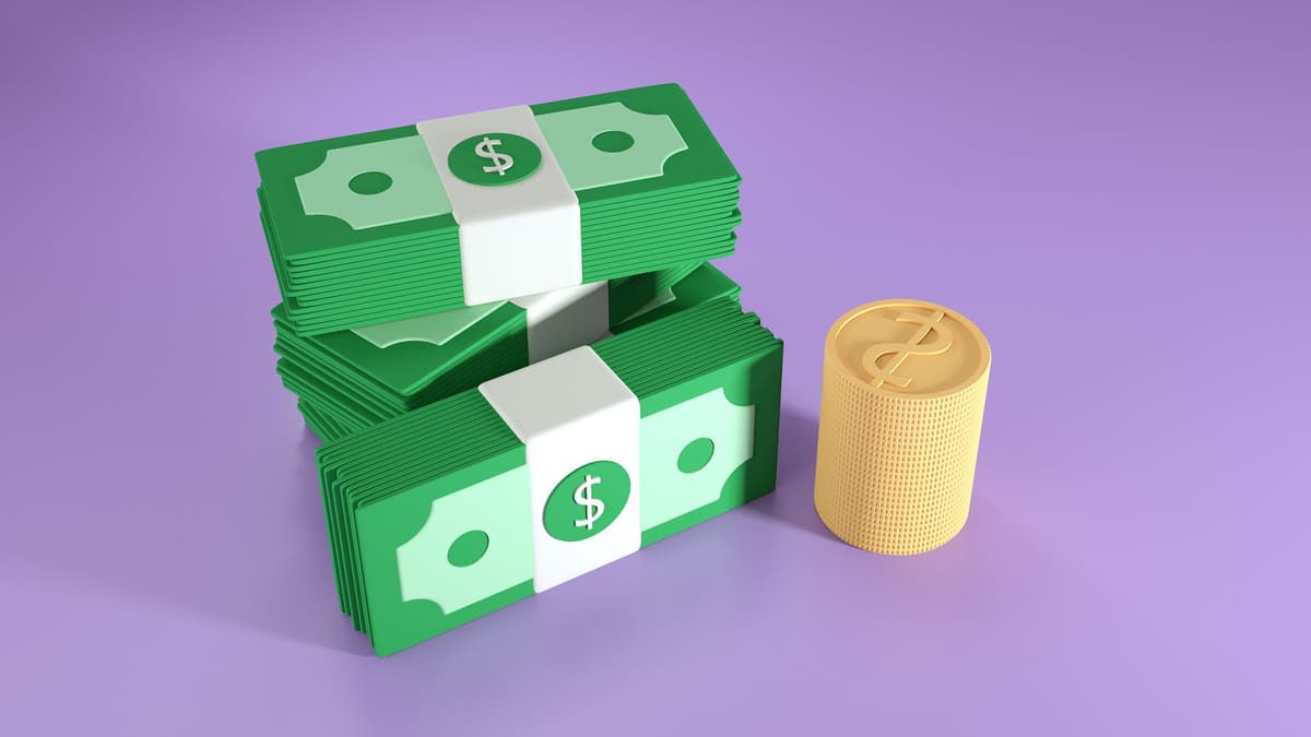 US dollars and coins