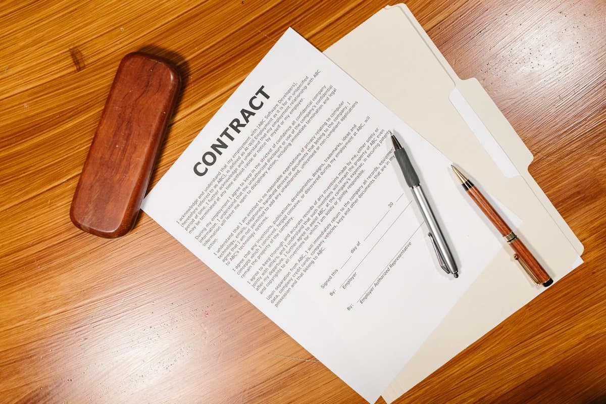 Business formation documents on a desk